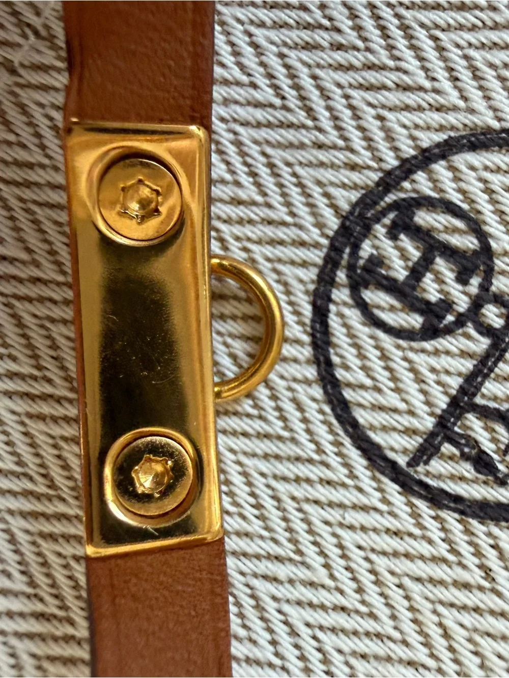 Hermes Rivale leather bracelet in Rose Rose Églantine size T4